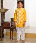 Thread Embroidered Asymmetric Jacket With Kurta And Pyjama