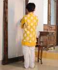 Thread Embroidered Asymmetric Jacket With Kurta And Pyjama