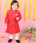 Thread And Sequins Embroidered Jacket And Kurta With Pyjama