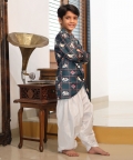 Patola Printed Bottle Green Kurta And Patiala Salwar