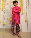 Thread Embroidered Asymmetric Kurta With Dhoti