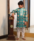 Green Patola Printed Kurta With Pyjama