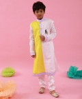 Yellow And Light Pink Two Tone Ethnic Kurta And Pyjama