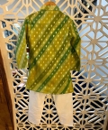 Brocade Embroidered Leheriya Printed Kurta And White Pyjama