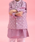 Heavy Embroidered Jacket With Silk Kurta And Chudidar Pyjama