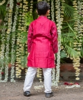Embroidered Jacket Style Maroon Kurta And Pyjama