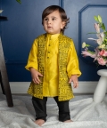 Kurta With Pocket Detail Embroidered Jacket And Pyjama