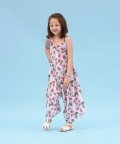 Berry Striped Palazzo Jumpsuit Kids