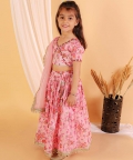 Pink Floral Lehenga Set
