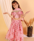Pink Floral Lehenga Set