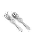 Sterling Silver Baby Spoon & Fork Set-Circles (22 gm)