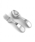 Sterling Silver Baby Spoon & Fork Set-Classic Beaded (30 gm)