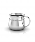 Sterling Silver Baby Cup-Beaded Bulge With A Plain Handle (65 gm)