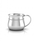 Sterling Silver Baby Cup-Beaded Bulge With A Plain Handle (65 gm)