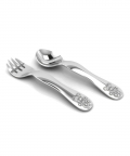 Silver Plated Spoon & Fork Set-Teddy Bear