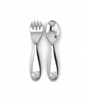 Silver Plated Baby Spoon & Fork Set-Cute Piggy