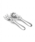 Silver Plated Baby Spoon & Fork Set-Be A Star