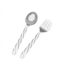 Silver Plated Baby Spoon & Fork Set-Classic Twisted
