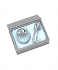 Silver Plated Gift Set For Baby-Hamper With Piggy Rattle And Spoon