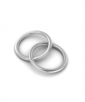 Silver Plated Baby Rattle Two Ring Teether