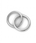 Silver Plated Baby Rattle Two Ring Teether