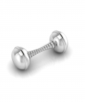 Silver Plated Baby Rattle-Twisted Dumbbell