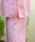 Peach Kurta Set With Embroidered Nehru Jacket