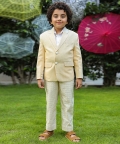 Yellow Striped Suit Jacket Set