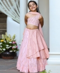 Peach Embroidered Lehenga Set
