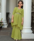Green Embroidered Kaftan Set