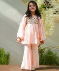 Peach Tencel Sharara Set