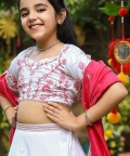White Sequins Embroidered Lehenga Set