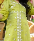 Green Embroidered Jacket Set