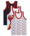 Avengers Boys Vest Round Neck Sleeveless Solid Assorted Pack Of 3
