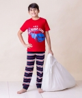 Kids Pure Cotton Red Car Printed Night Suit Set