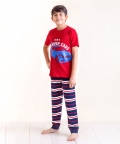 Kids Pure Cotton Red Car Printed Night Suit Set