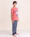 Kids Pure Cotton Red Play Ball Printed Night Suit Set