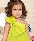 Neon Green Big Bow Dress