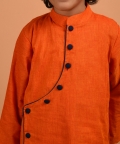 Orange Asymmetric Kurta Set