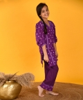 Purple Bandhini Set