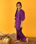 Purple Bandhini Set