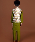 Olive Green Nehru Jacket Kurta Set