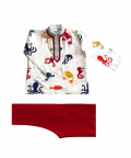 White Printed Kurta Set