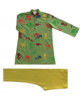 Green Printed Kurta Set