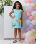 Aqua Abstract Design Dress