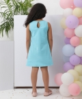 Aqua Abstract Design Dress