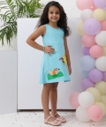 Aqua Abstract Design Dress