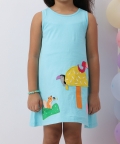 Aqua Abstract Design Dress