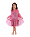 Plumeti Overlay Stripe Dress
