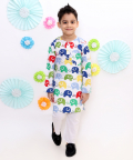 Multicoloured Elephant Print Kurta